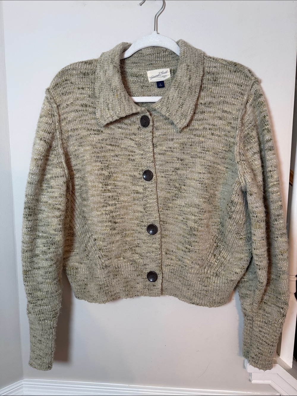 Universal Thread Olive Marled Collared Button Cardigan. Size XL